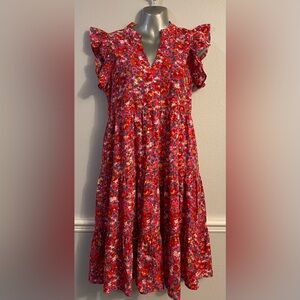 EXCELLENT Condition, Pink & Orange Floral Dress